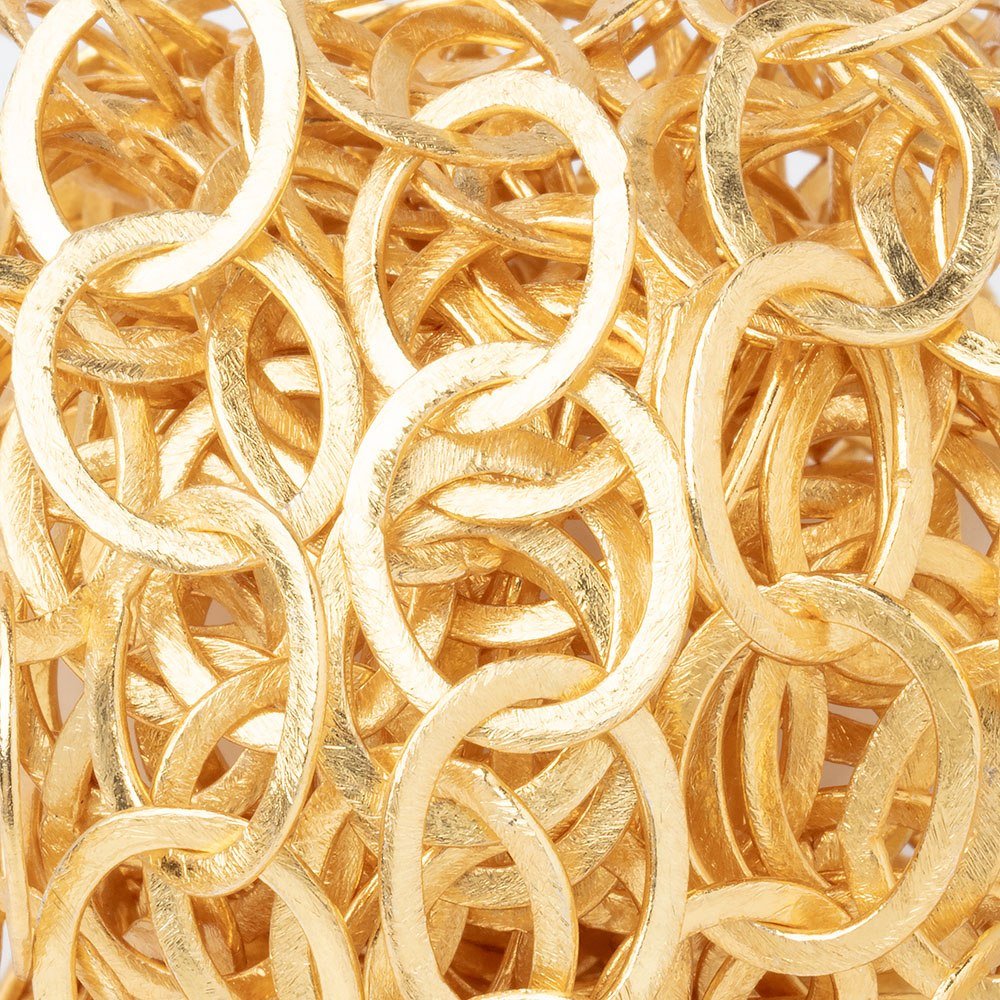 20x17mm 22kt Gold plated Brushed Oval Link Chain