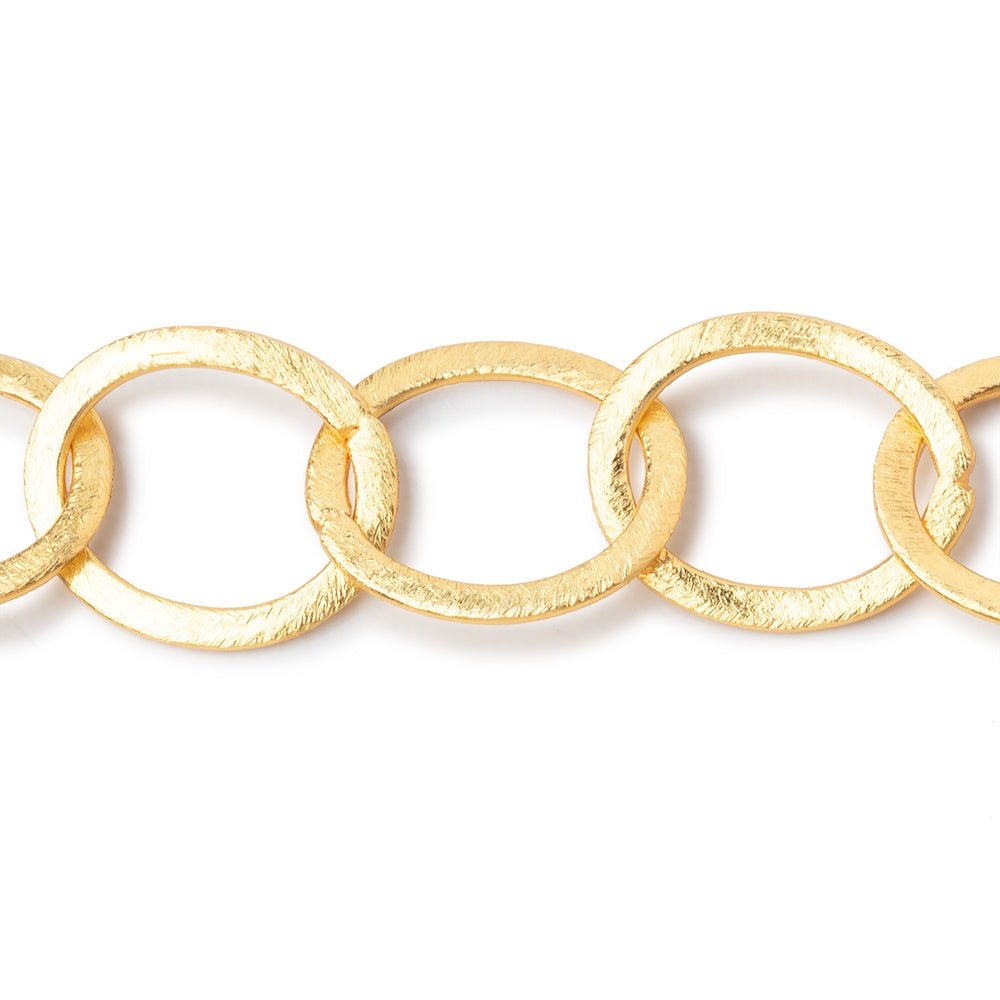 20x17mm 22kt Gold plated Brushed Oval Link Chain