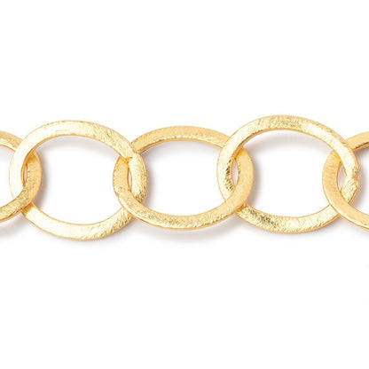 20x17mm 22kt Gold plated Brushed Oval Link Chain