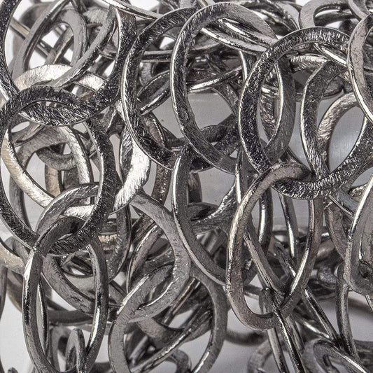 20x17mm Black Gold plated Brushed Oval Link Chain by the foot