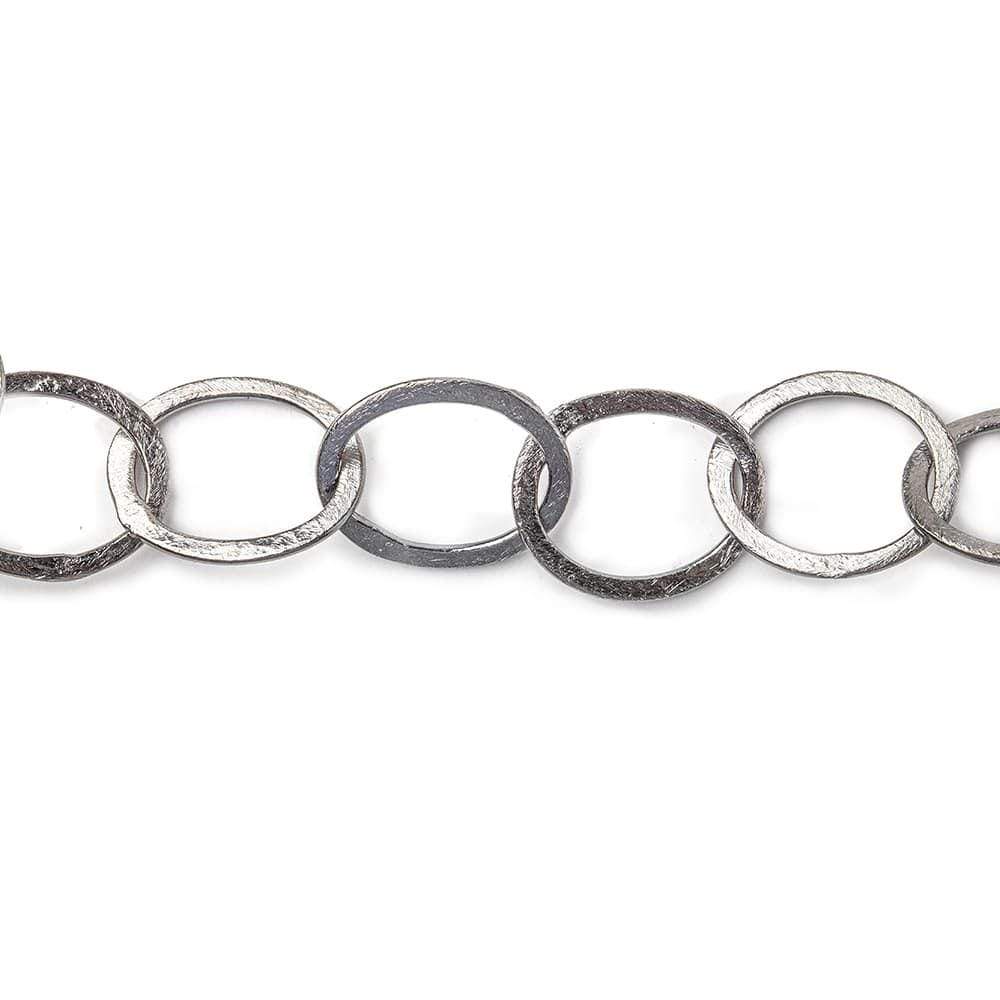 20x17mm Black Gold plated Brushed Oval Link Chain by the foot