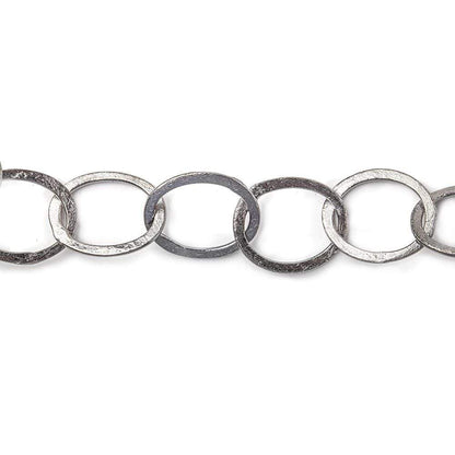 20x17mm Black Gold plated Brushed Oval Link Chain by the foot