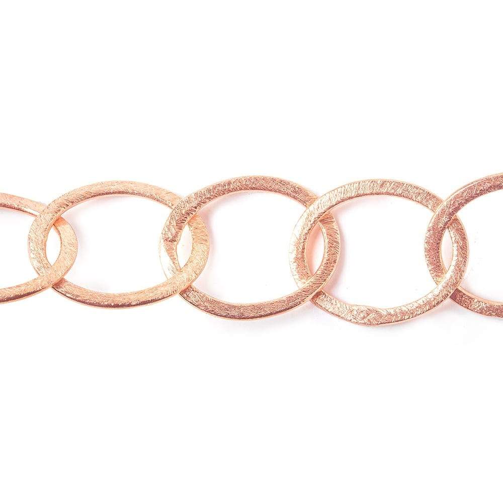 20x17mm Rose Gold plated Brushed Oval Link Chain