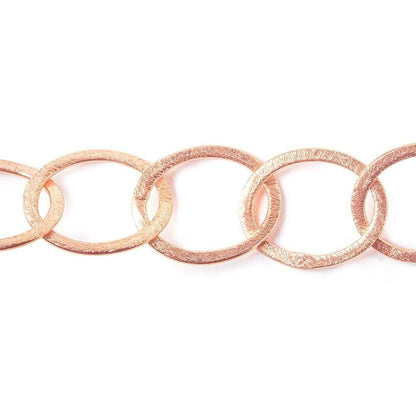 20x17mm Rose Gold plated Brushed Oval Link Chain