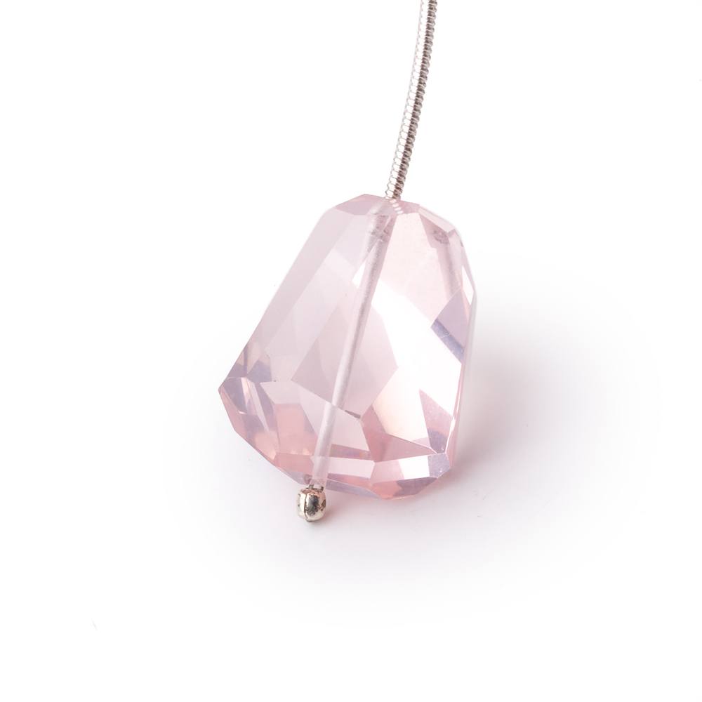 20x17x13mm Rose Quartz Faceted Nugget Focal Bead 1 piece