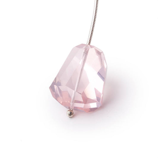 20x17x13mm Rose Quartz Faceted Nugget Focal Bead 1 piece