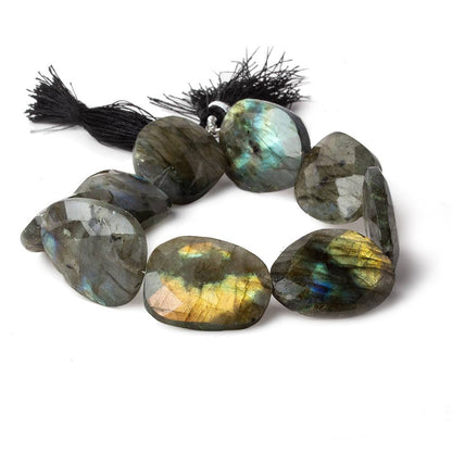 20x18-24x20mm Labradorite faceted flat nugget beads 9 inch 9 pieces