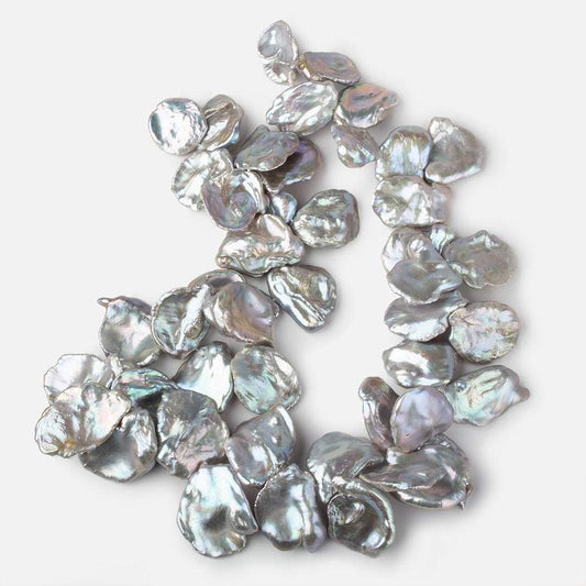 20x19-30x26mm Silver Peacock Ultra Keshi Freshwater Pearls 18 inch 47 pcs AAA