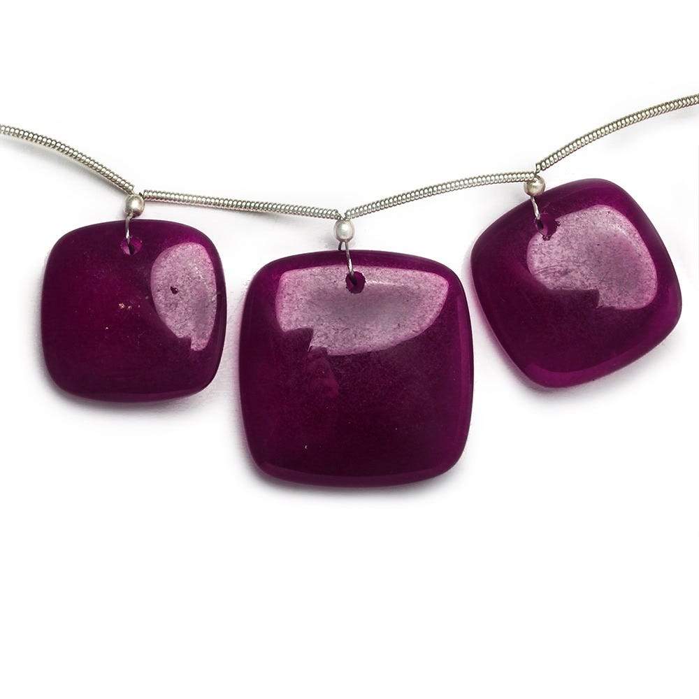 20x20-25x25mm Raspberry Purple Chalcedony Plain Pillows 6 inch 7 Beads A