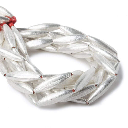 20x5mm Sterling Silver Plated Copper Brushed Marquise 8 inch 10 pcs