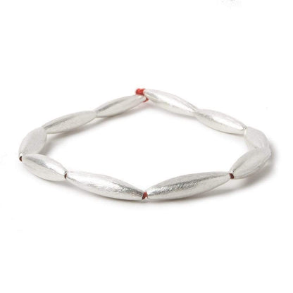 20x5mm Sterling Silver Plated Copper Brushed Marquise 8 inch 10 pcs