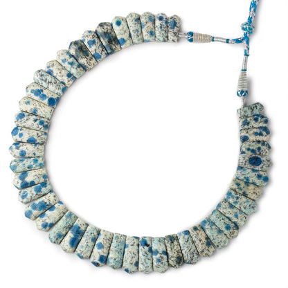 20x9-27x11mm K2 Azurite Granite "K2 Jasper" double drilled plain fancy shape collar 43 beads