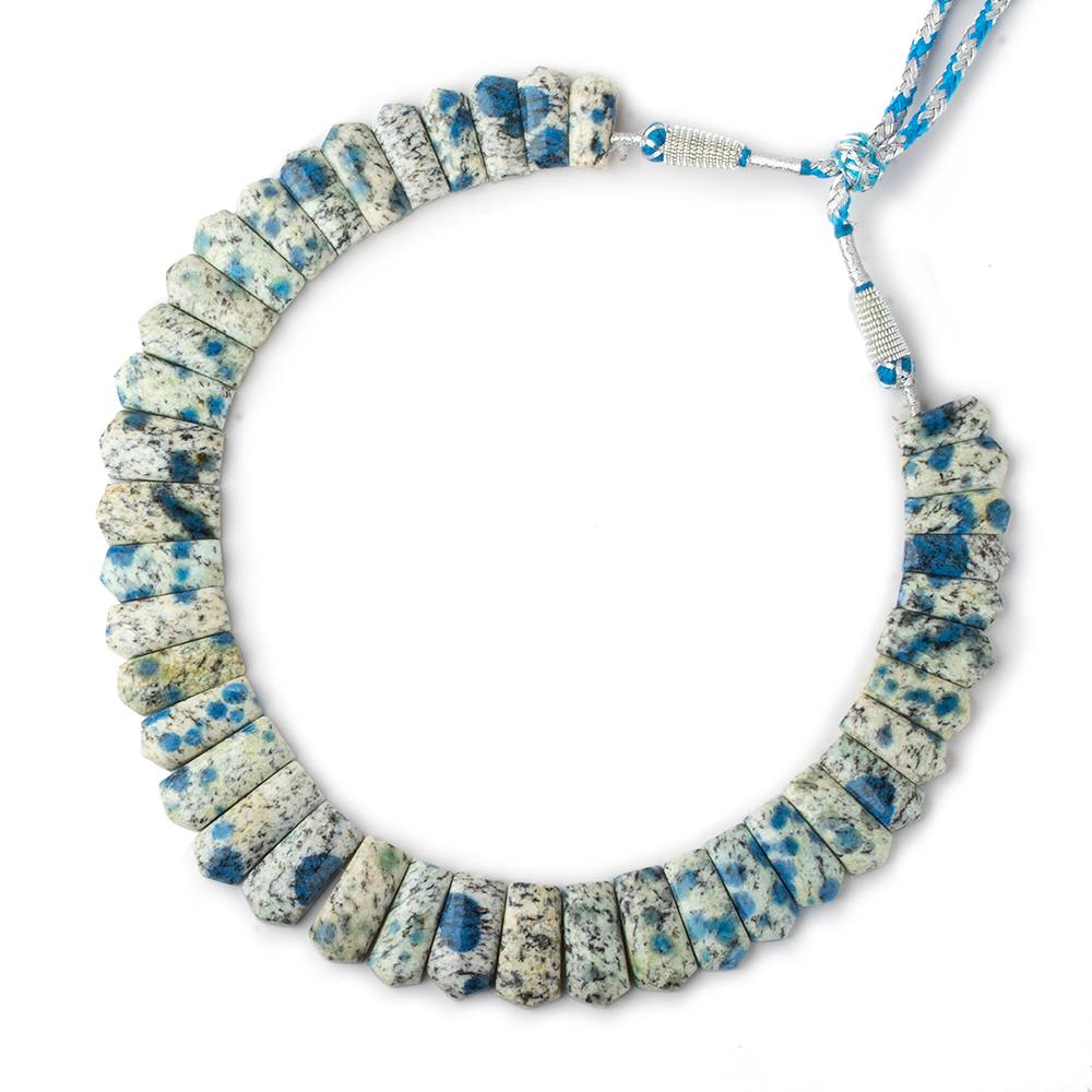 20x9-28x12mm K2 Azurite Granite "K2 Jasper" double drilled plain fancy shape collar 39 beads