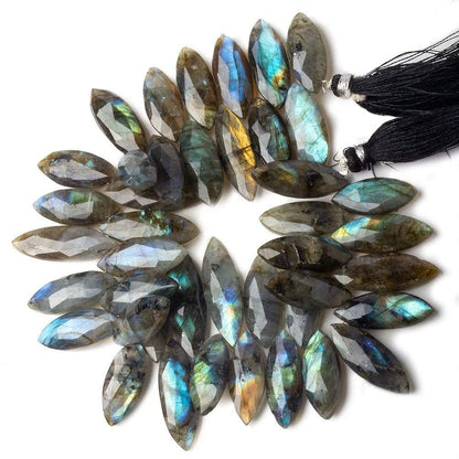 20x9-30x9mm Labradorite faceted marquise beads 7 inch 40 pieces