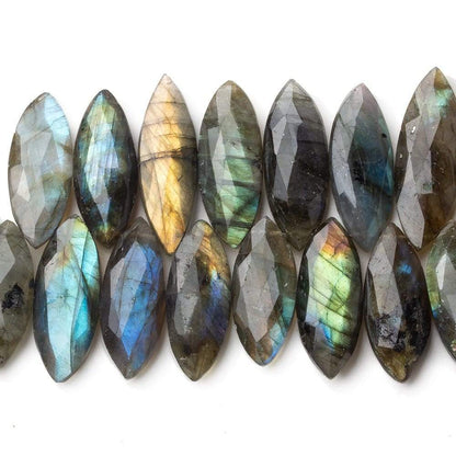 20x9-30x9mm Labradorite faceted marquise beads 7 inch 40 pieces