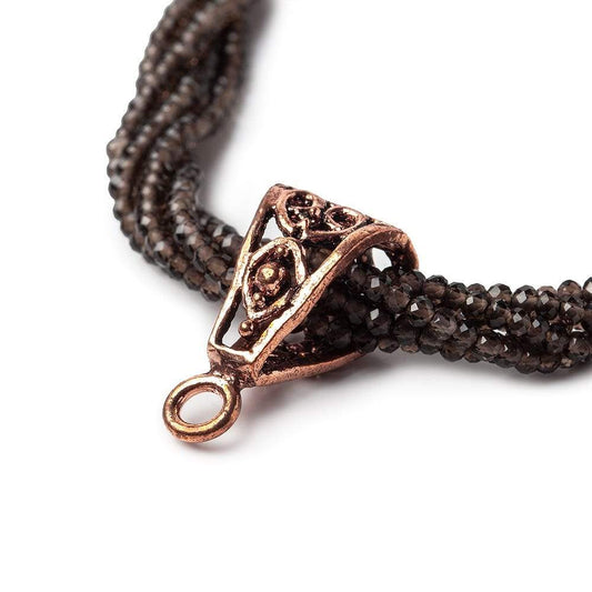 20x9mm Copper Bail Heart Design Set of 2