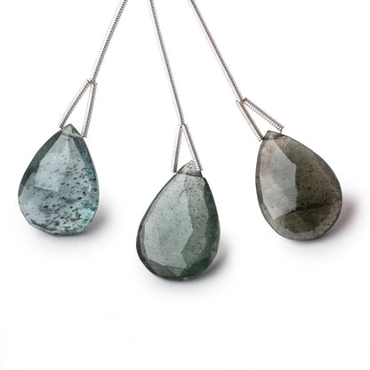 21-24mm Moss Aquamarine Faceted Pear Focal Beads 1 piece