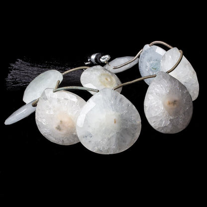 21-29mm Solar Quartz Faceted Heart Briolette Beads 9 inch 9 pieces