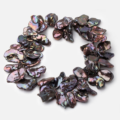 21-30mm Peacock Top Drill Ultra Keshi Freshwater Pearls 15 inch 52 Beads