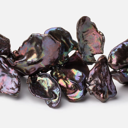 21-30mm Peacock Top Drill Ultra Keshi Freshwater Pearls 15 inch 52 Beads