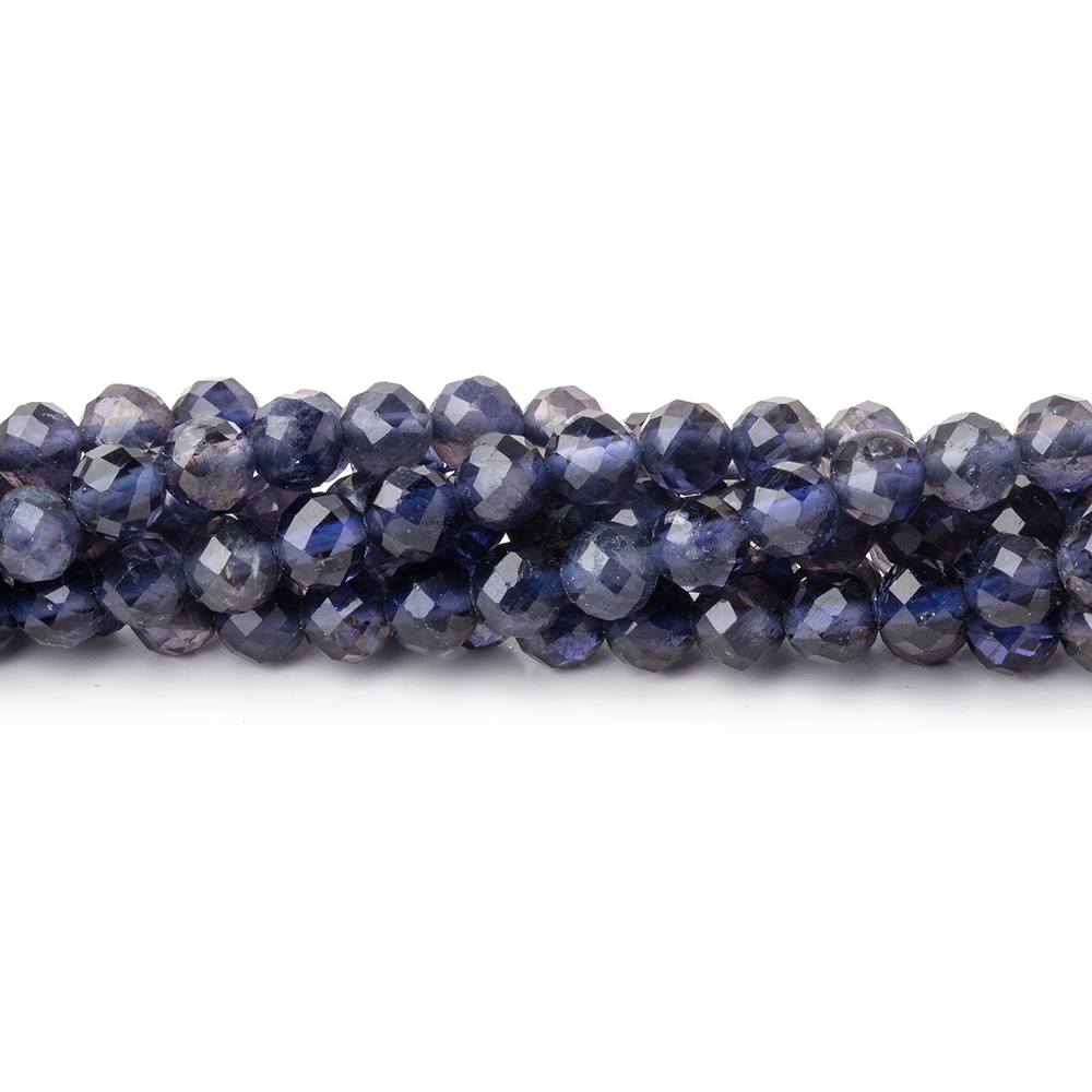 4mm Iolite Micro-faceted round beads 12.5 inch 78 pieces