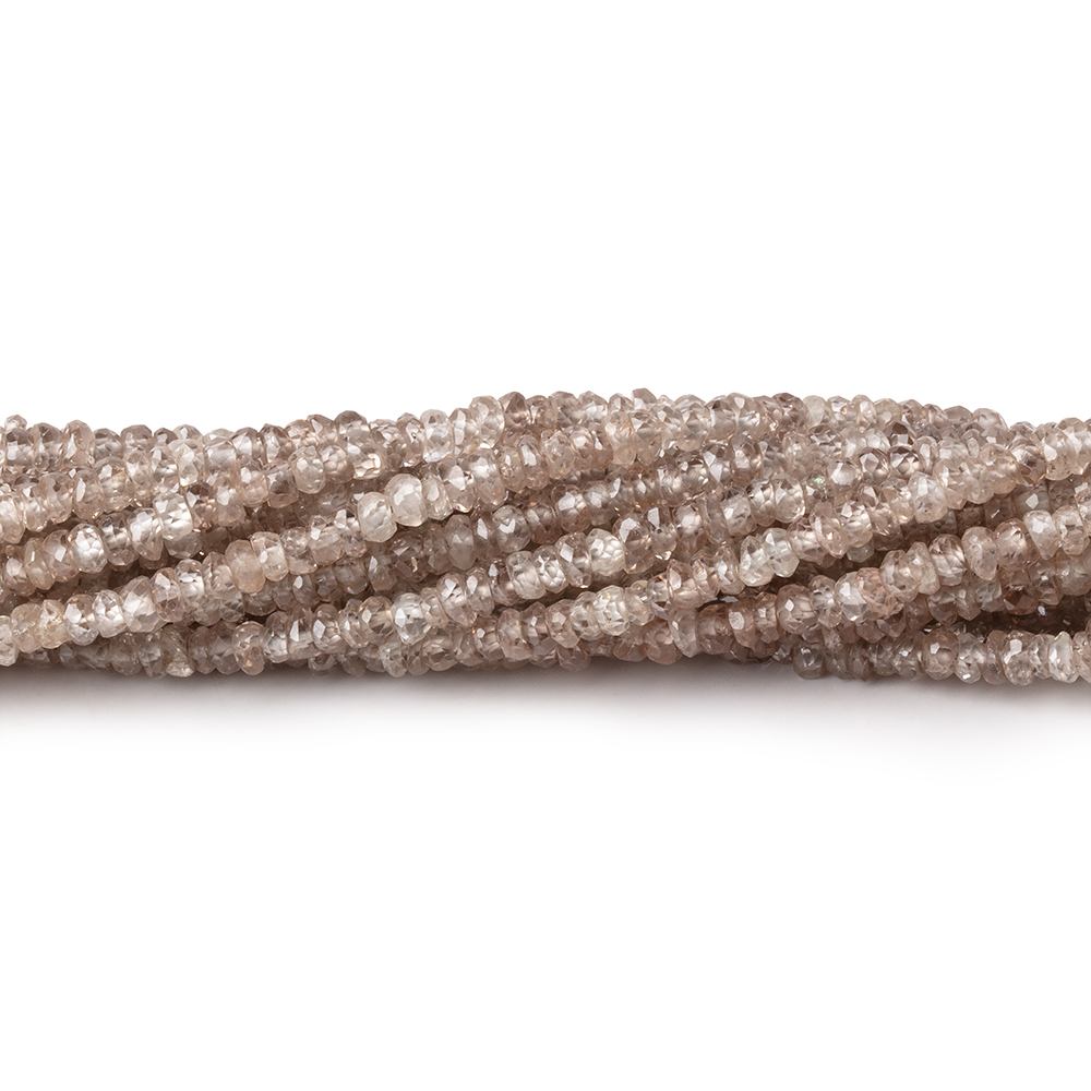 3mm Champagne Zircon faceted rondelles 13.5 inch 210 beads