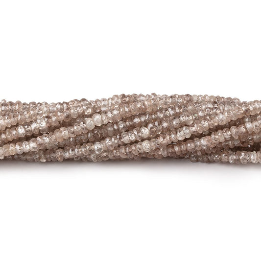 3mm Champagne Zircon faceted rondelles 13.5 inch 210 beads