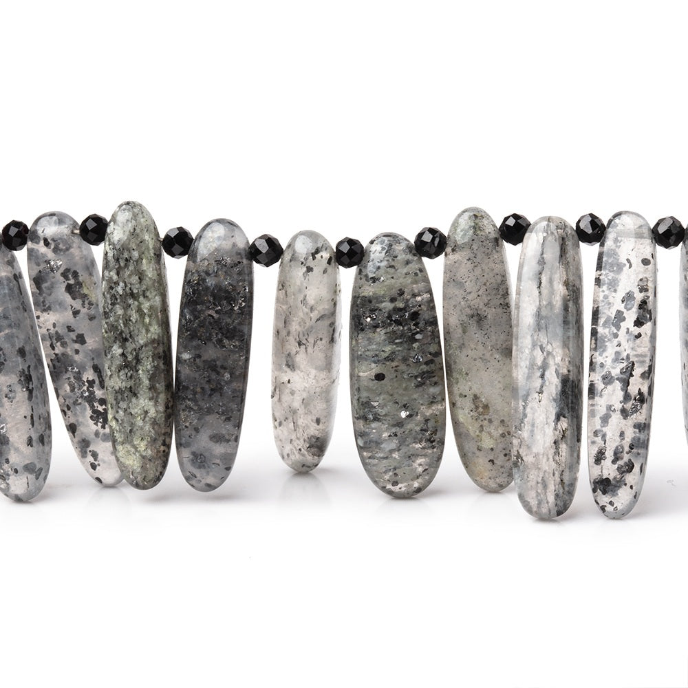 14x4-23x6mm Celestial Quartz top drilled elongated plain ovals 18 inch 80 beads AA