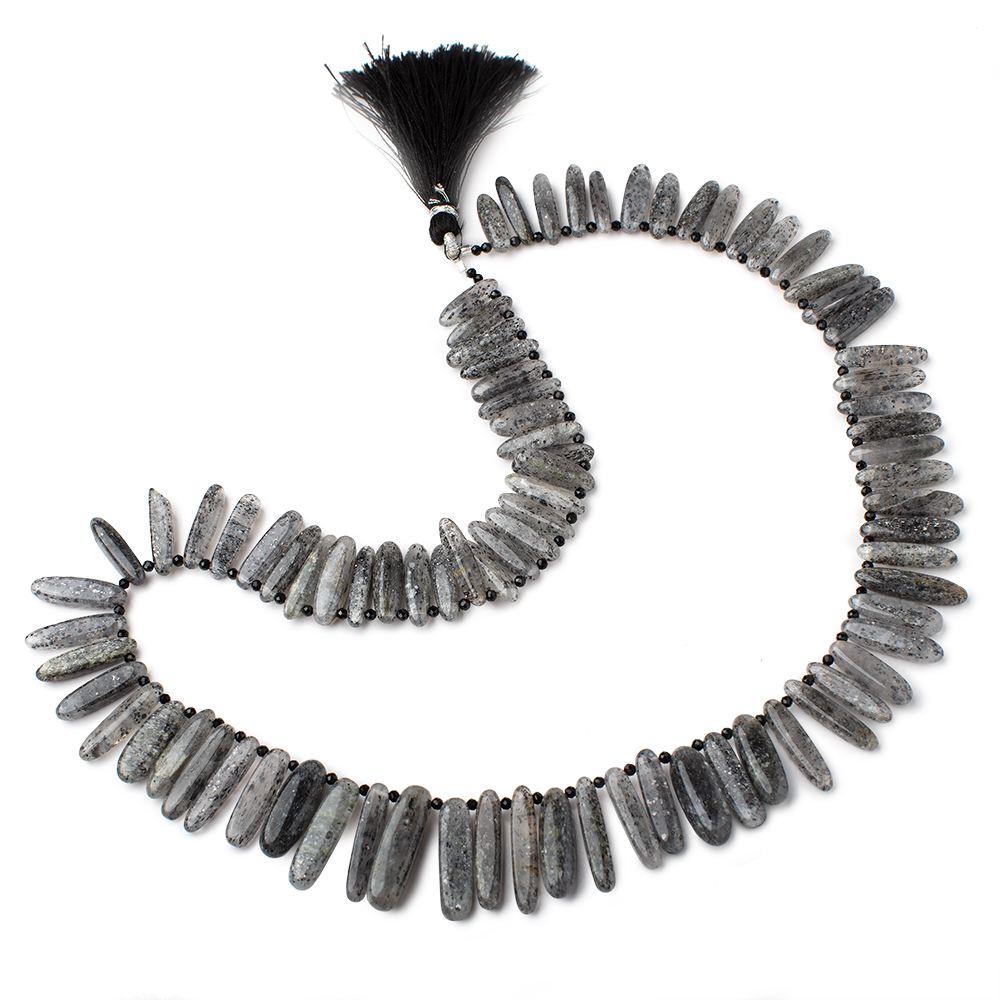 14x4-23x6mm Celestial Quartz top drilled elongated plain ovals 18 inch 80 beads AA