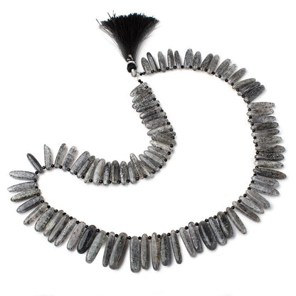 14x4-23x6mm Celestial Quartz top drilled elongated plain ovals 18 inch 80 beads AA