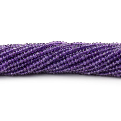 2mm Amethyst micro faceted rondelle beads 12.5 inch 220 pieces AAA