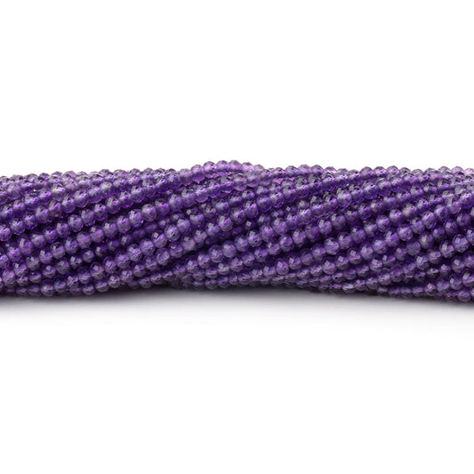 2mm Amethyst micro faceted rondelle beads 12.5 inch 220 pieces AAA