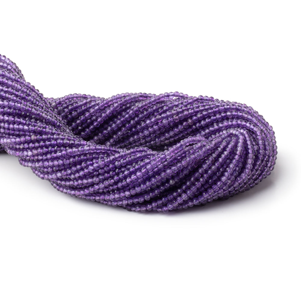 2mm Amethyst micro faceted rondelle beads 12.5 inch 220 pieces AAA