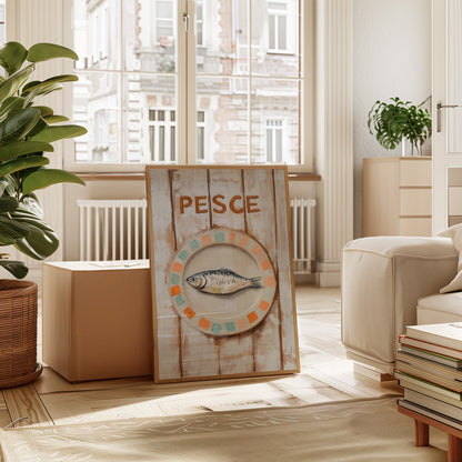 Pesce on Painted Tile Plate