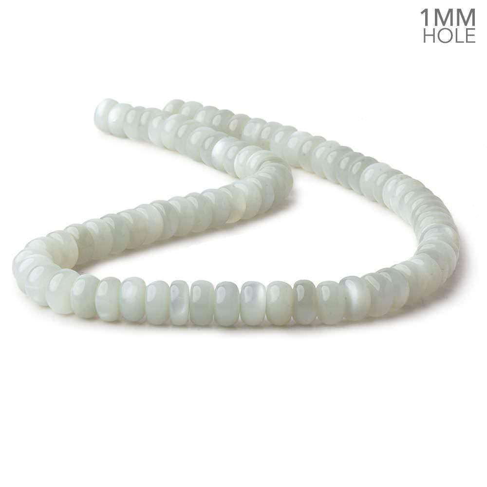9.5mm Light Grey Moonstone plain rondelle beads 16 inch 76 pieces 1mm hole AA