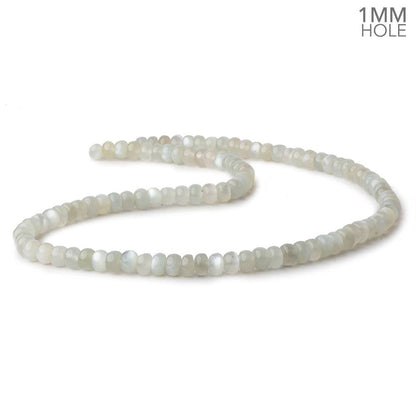6mm Light Grey Moonstone plain rondelle beads 16 inch 104 pieces 1mm hole AA
