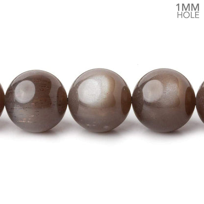 14mm Chocolate Brown Moonstone plain round beads 16 inch 29 pieces 1mm hole AAA
