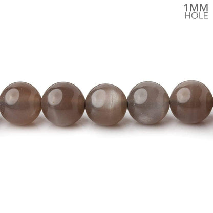 8mm Chocolate Brown Moonstone plain round beads 16 inch 51 pieces 1mm hole AAA