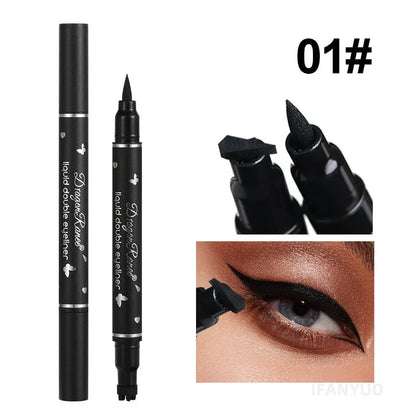 Black Seal Eyeliner Pen Double-Ended Star Stamp Long-Lasting Waterproof Eye Liner Pencil Winged Stamp Eyes Makeup Cosmetics