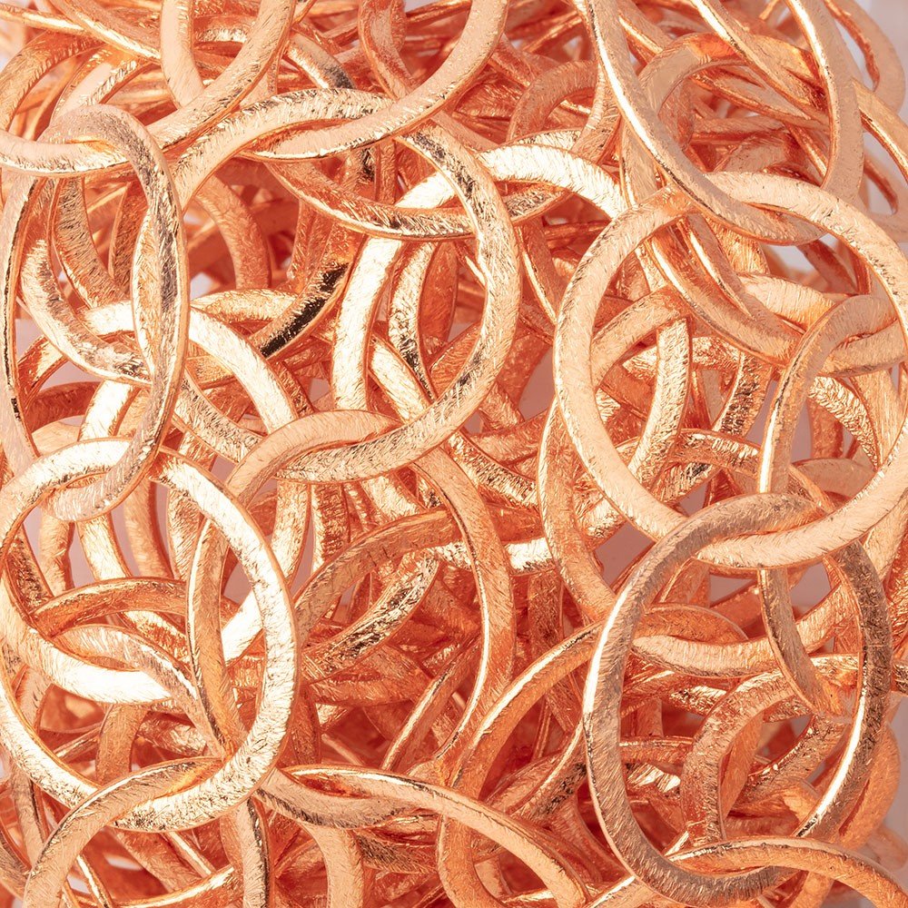 21mm and 23x21mm Copper Brushed Round & Oval Link Chain