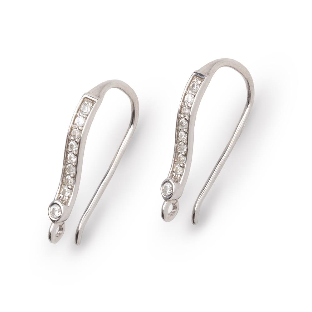 21mm Cubic Zirconia Ear Wire Set of 2 pieces