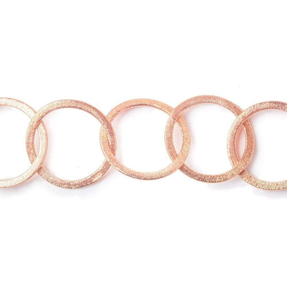21mm & 23x21mm Rose Gold Plated Brushed Round and Oval Link Chain