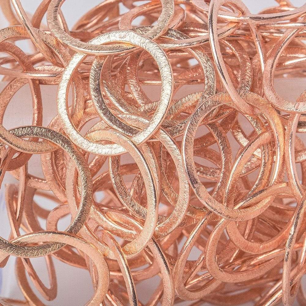 21mm & 23x21mm Rose Gold Plated Brushed Round and Oval Link Chain