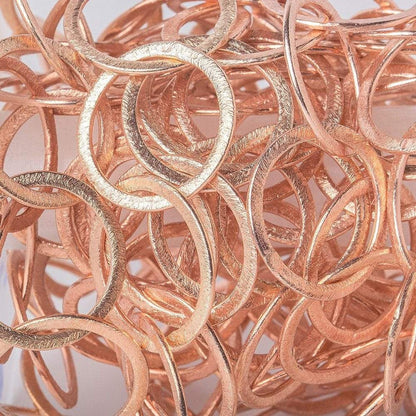 21mm & 23x21mm Rose Gold Plated Brushed Round and Oval Link Chain