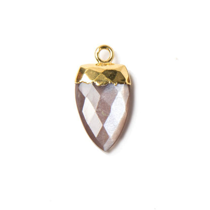 21x10mm Gold Leafed Chocolate Brown Moonstone Point Pendant 1 piece