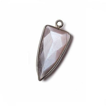 21x11mm Black Gold Bezel Chocolate Moonstone faceted point 1 focal bead