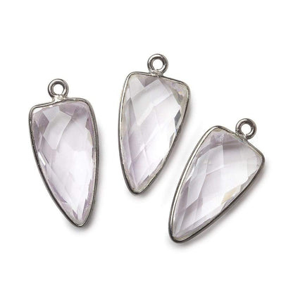 21x11mm Black Gold Bezel Pink Amethyst faceted point 1 focal bead