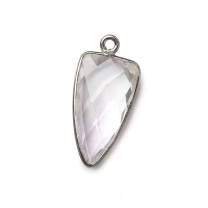 21x11mm Black Gold Bezel Pink Amethyst faceted point 1 focal bead