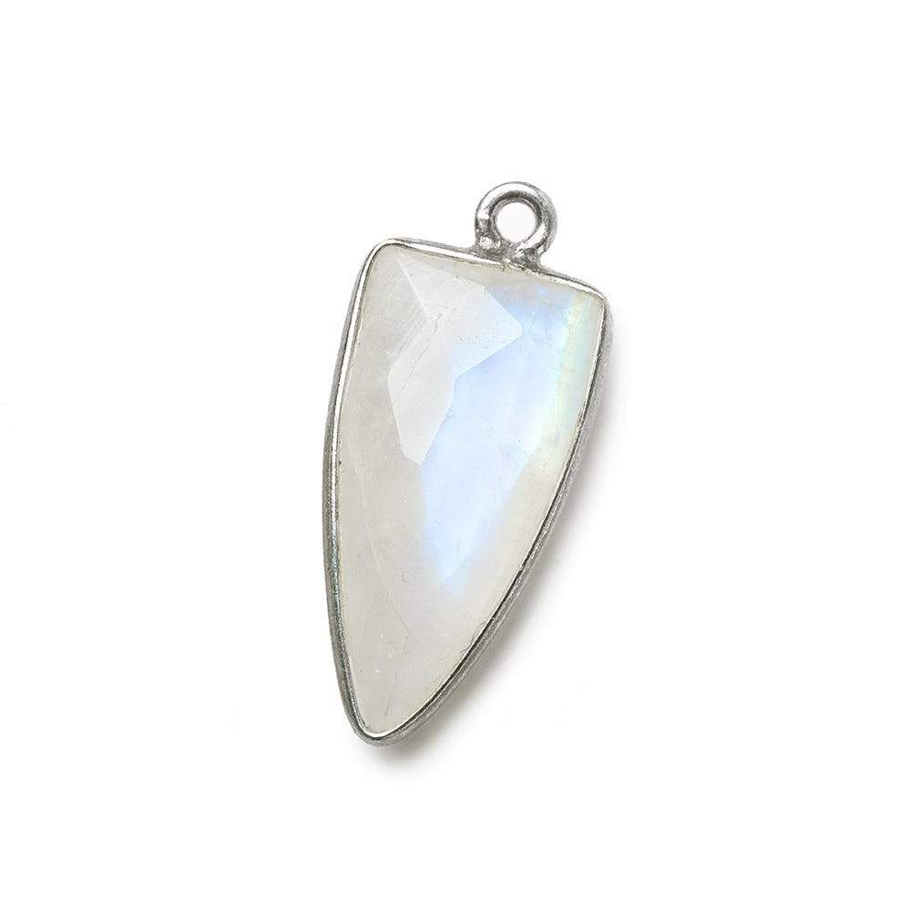 21x11mm Silver .925 Bezel Rainbow Moonstone Point 1 ring Pendant 1 piece