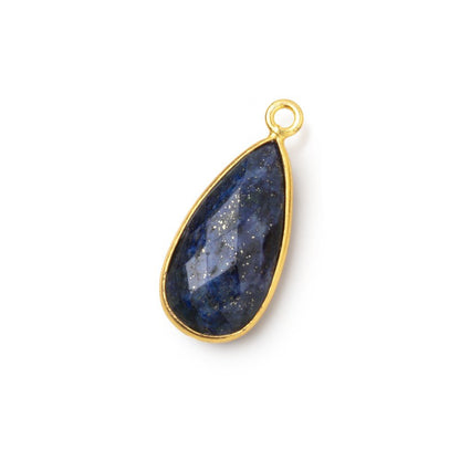 21x11mm Vermeil Bezel Lapis Lazuli Faceted Pear Pendant 1 piece